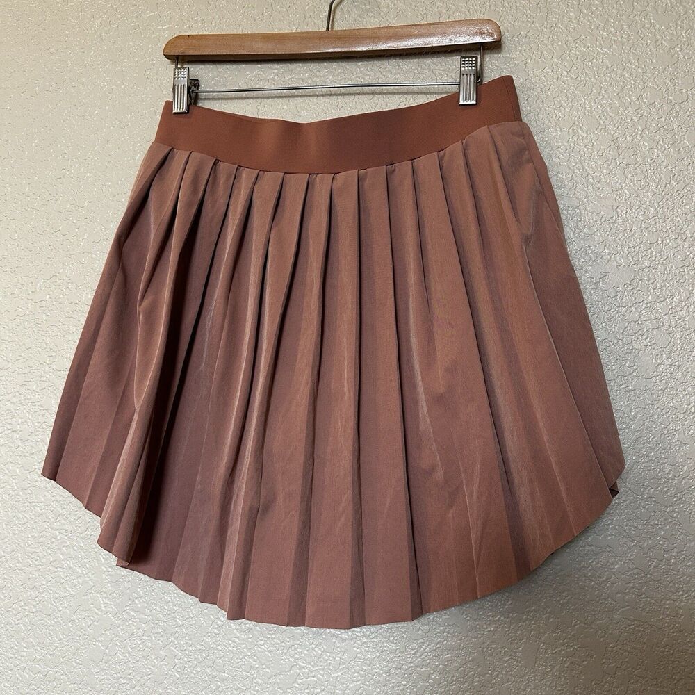 Varley Newman High rise Skort Skirt Pleated Anthropologie Size Large Terra Cotta